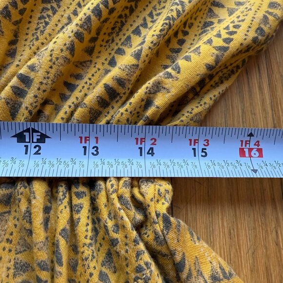 Anthropologie Daily Practice Size L Yellow & Gray Aztec Blouson Mini Dress - Picture 7 of 16